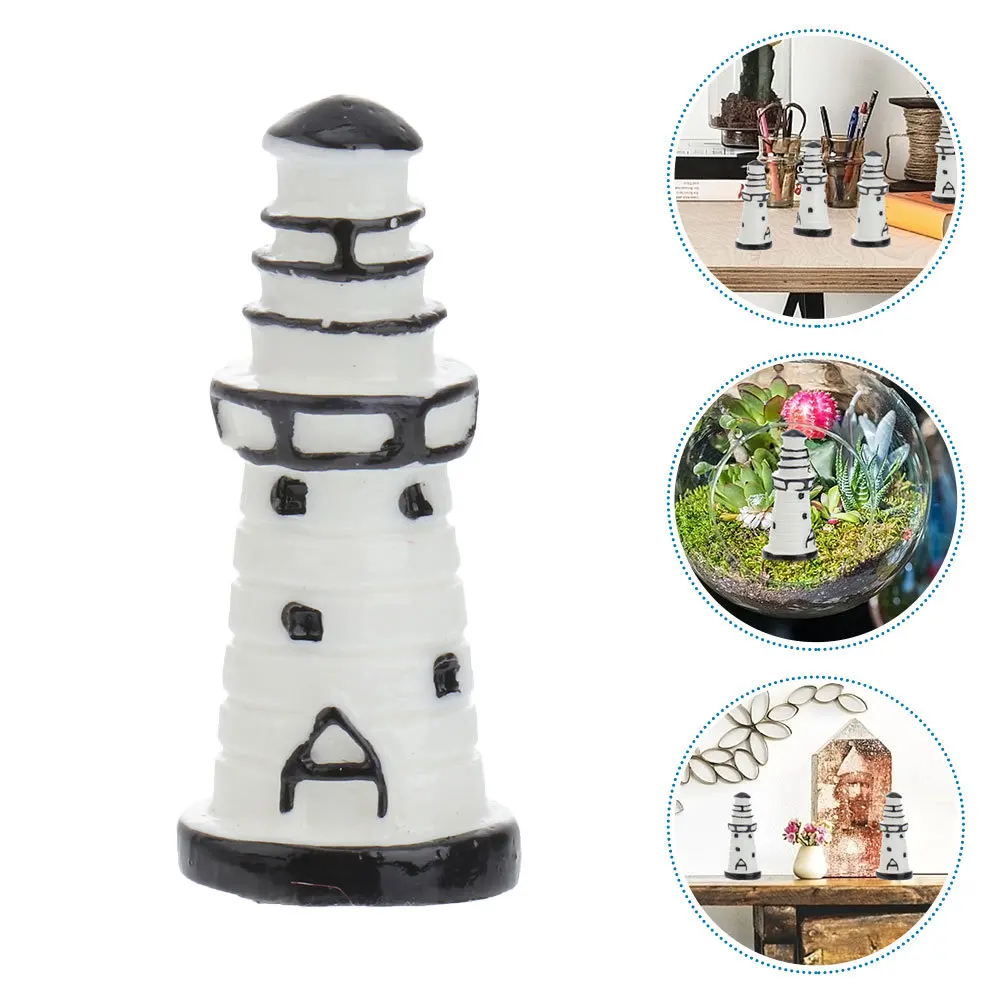 

24Pcs Miniature Lighthouse Resin Statues Nautical Moss Landscape Bonsai Aquarium Coastal Beach Decor Ornaments