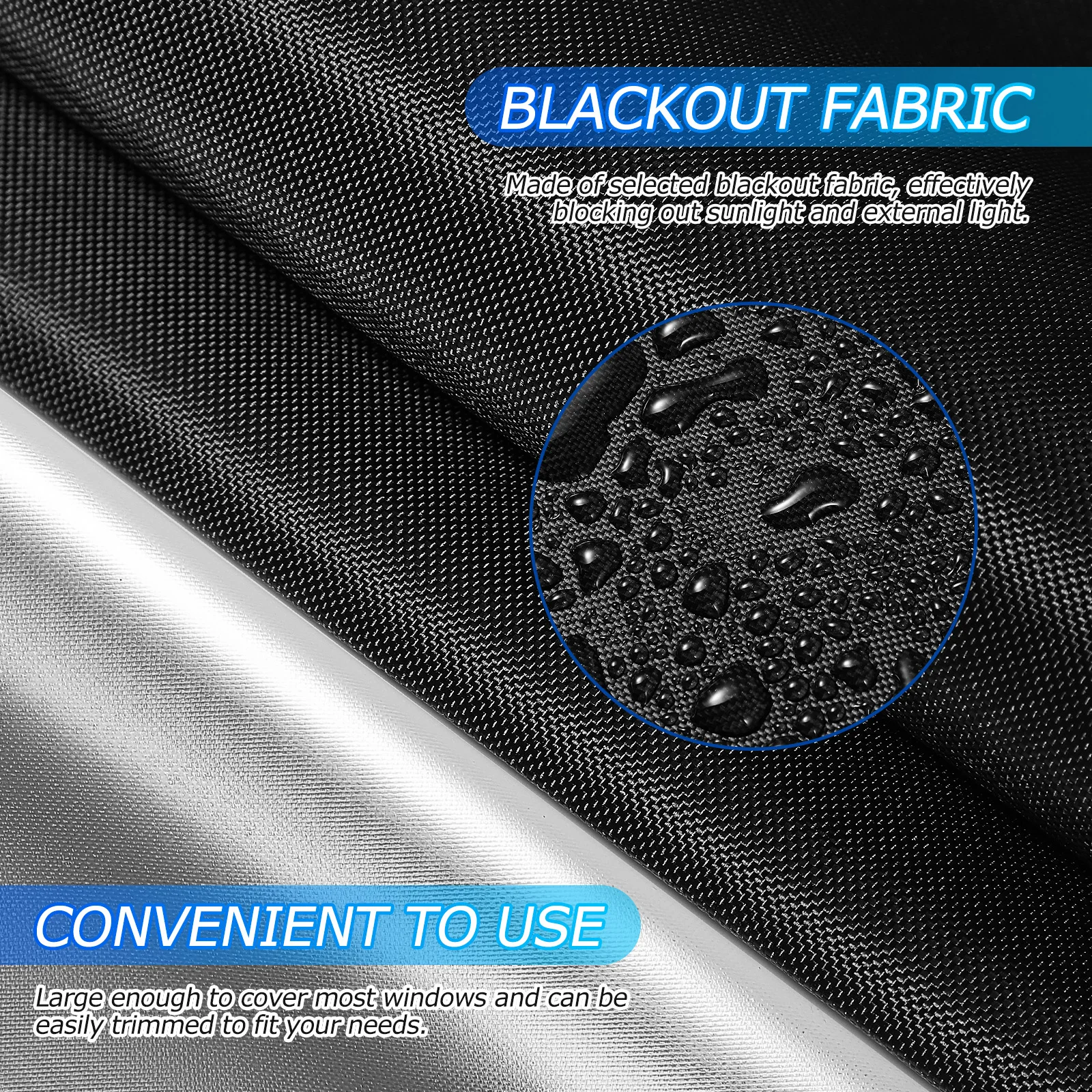 

Portable Blackout Curtains Travel Window Cover No Drilling Light Blocking Shade Easy Install Large Size Blackout Blinds Shades