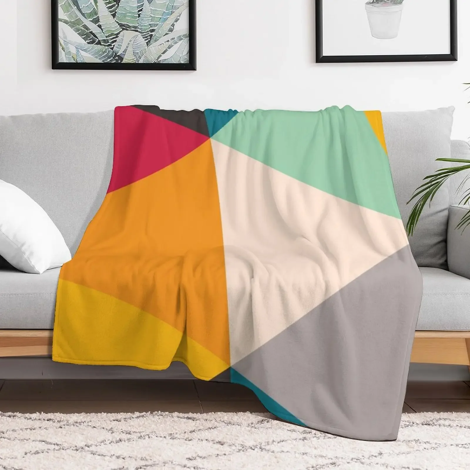 Colourful Geometric Triangles (2012) Throw Blanket Thermals For Travel For Sofa Thin Sleeping Bag Blankets