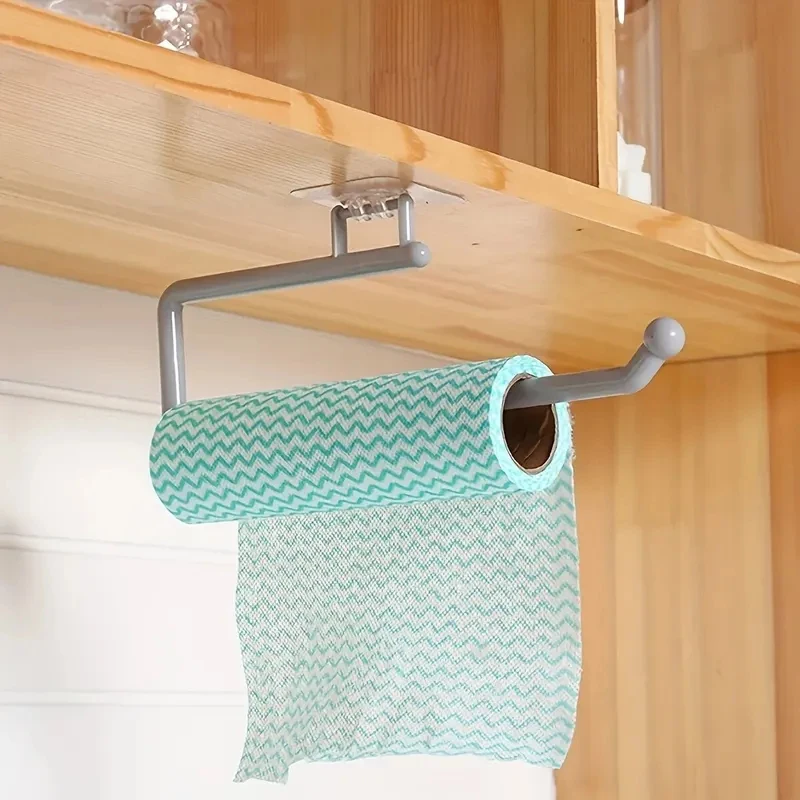 

1/2/3/4Pcs Punch-Free Kitchen Paper Towel Rack Toilet Paper Roll Rack Hanger Wall-Mounted Towel Bar Kitchen Bathroom Accessories
