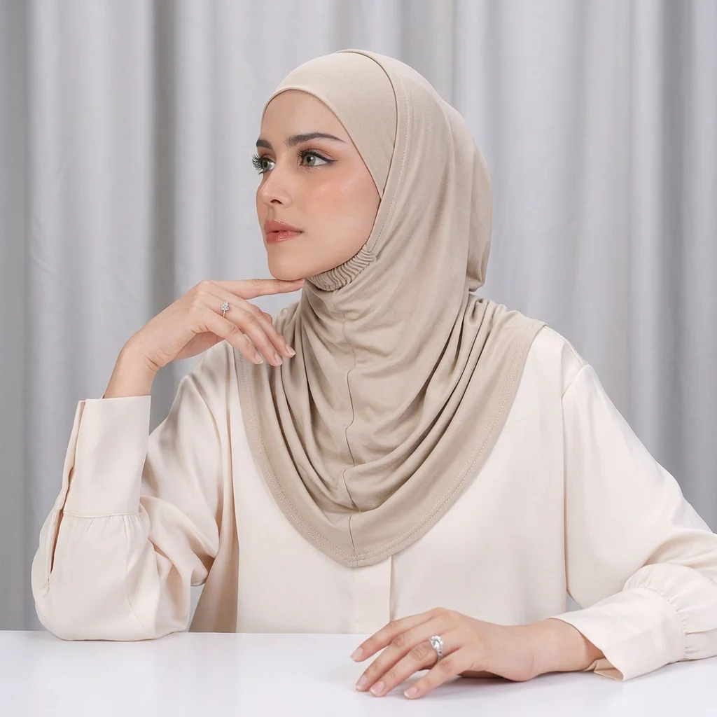 

Muslim Women Instant Hijab Turban Double Layer Under Cap Solid Color Ramadan Eid Hijab Inner Cap Elastic Band Bandana Headband