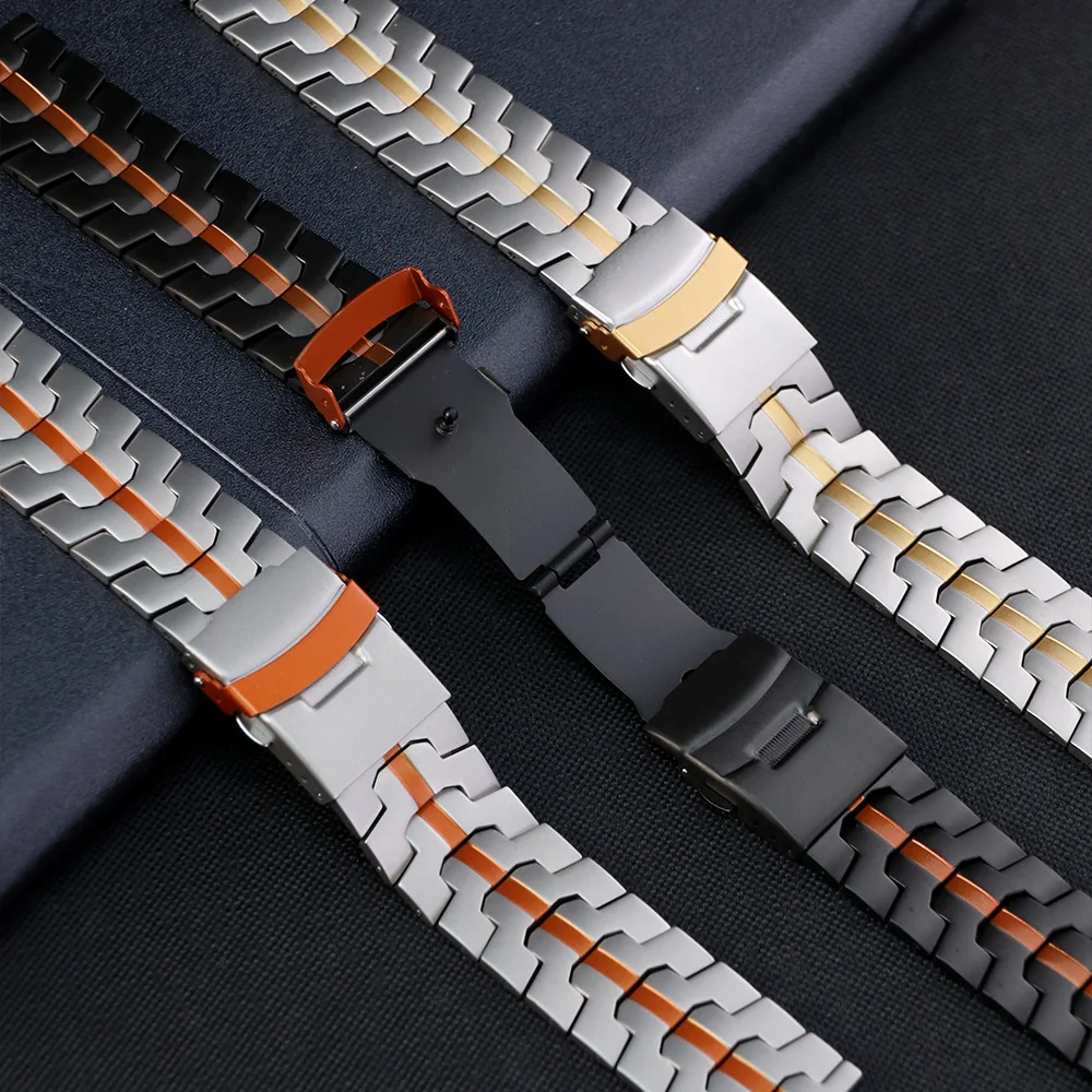 Huawei Watch GT5/5 Pro GT4 GT3 GT2 46mm用ステンレススチールストラップ、Huawei Watch 4/3 Pro 22mm用メタルリストバンドブレスレット