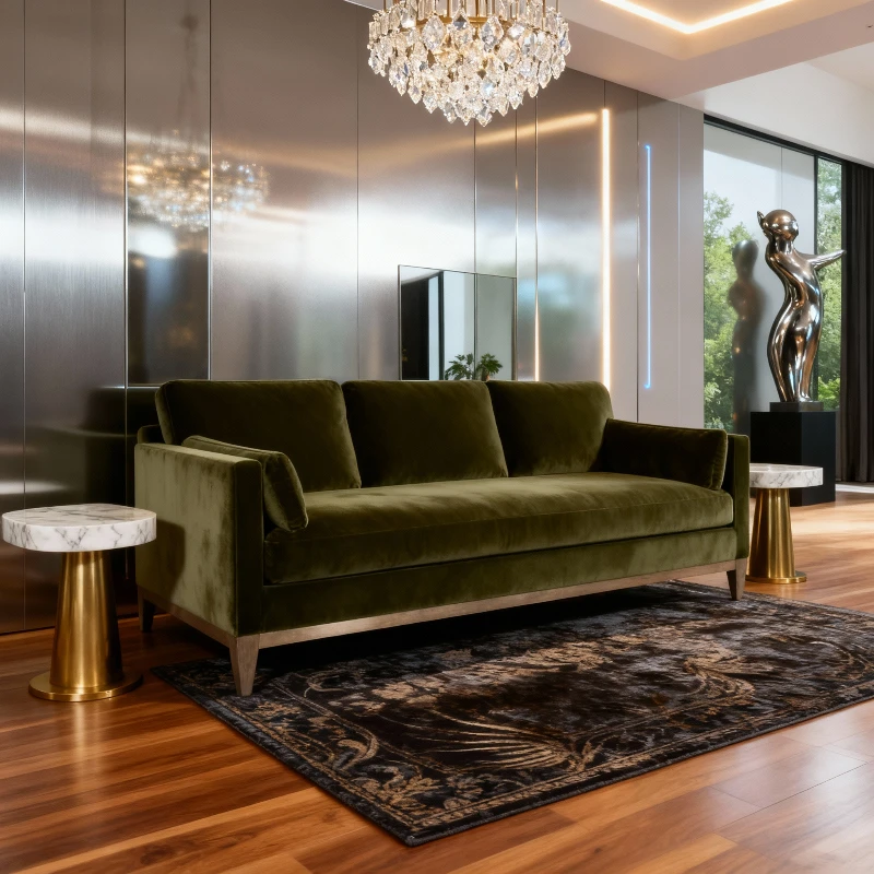 84'moderno verde oliva granja sofá De terciopelo rendimiento TDAH sillones puf cama silla grande brazo Puff gabinetes De la habitación del hogar