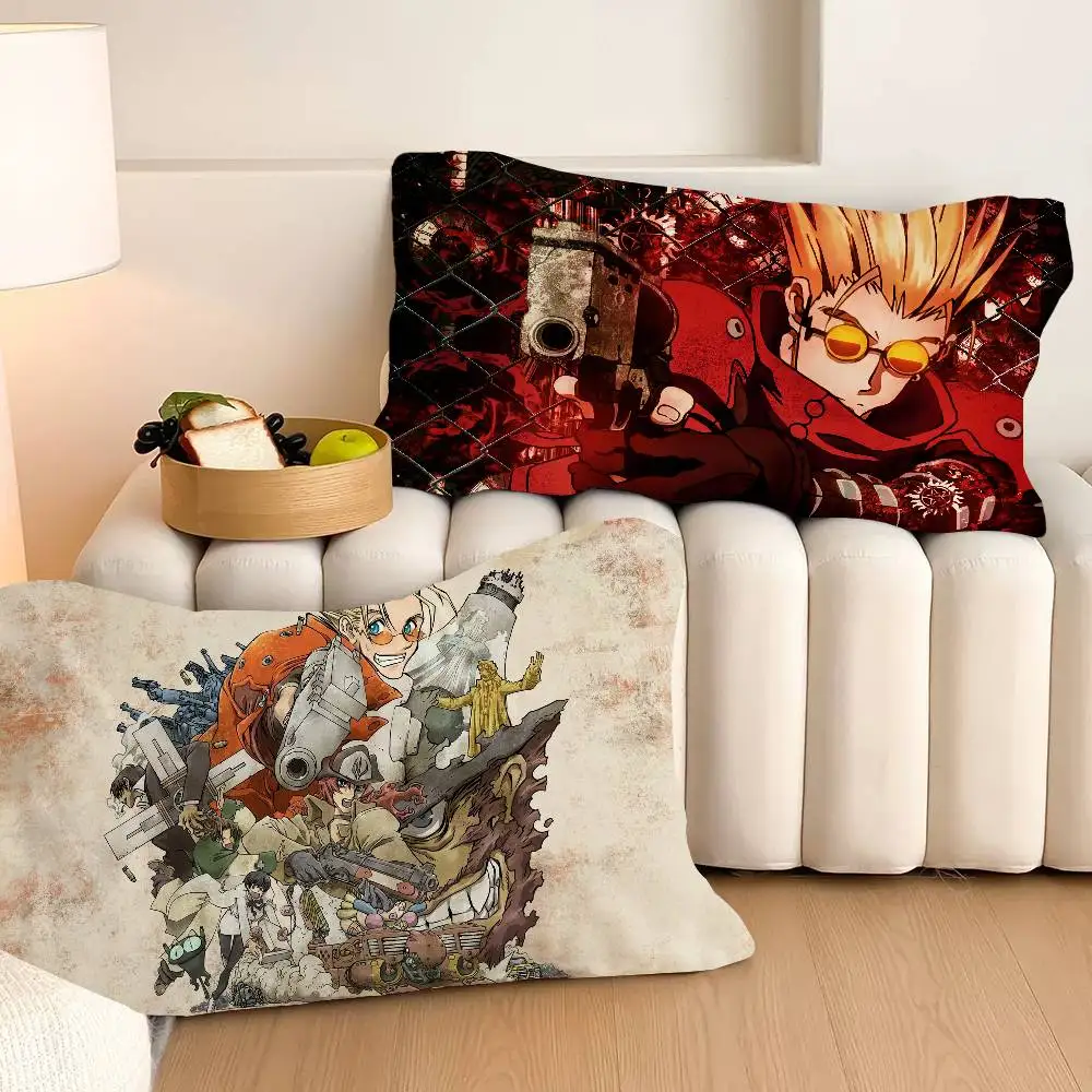 Japanese T-Trigun Cartoon Pillow Towels- Single Quick-Dry Polyester Pillowcase Pillow Core Cover Breathable