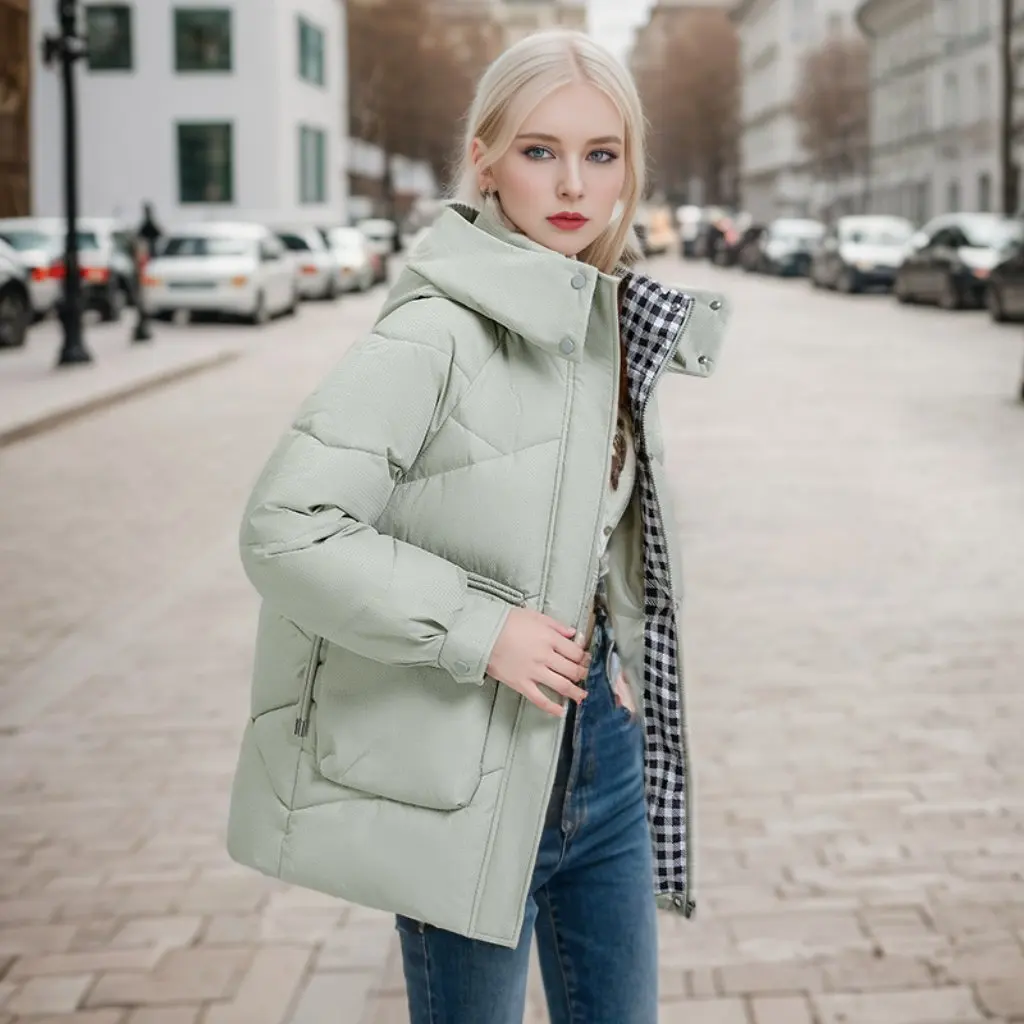 

Women's Winter down Cotton-Padded Jacket Mid-Length Thickened Loose Coat Popular Bread Coat New Style