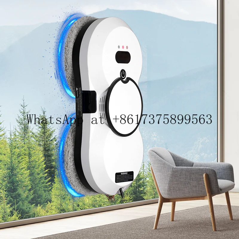 Robot Window Cleaner Automatic Edge Detection Streak-Free Portable Glass Cleaning Robot for Home Hotel