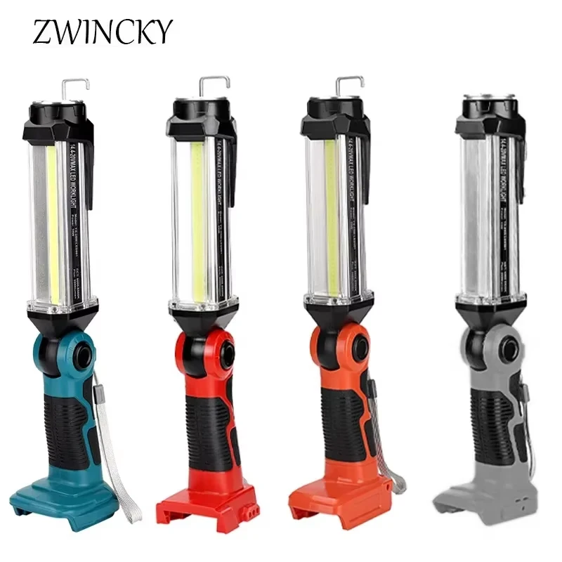 LED Work Light For Makita/Bosch/Dewaltt/Milwaukee/Black&Decker/Craftsman/Ryobi 14.4V-18V Lithium Battery 2000LM USB Flashlight