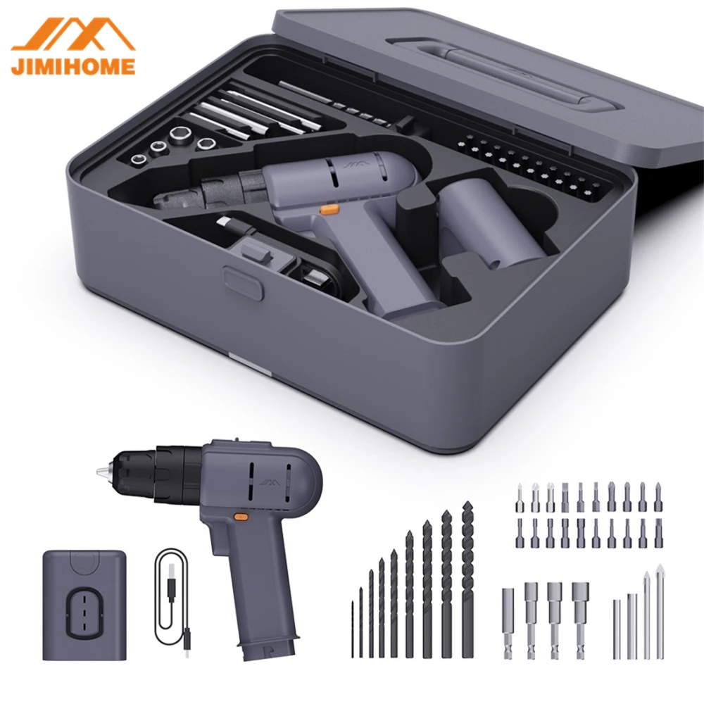 JIMIHOME X1-J 12v Brushless Impact Drill Stackable Tools Set Cordless Wireless Hand Drill with Lithium-ion Battery Pack