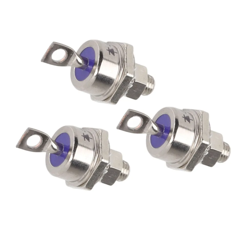 3PCS Durable 40A Diode Module Iron 1200V Rectifier Diode Module Silver and Blue Easy to Install Spiral Rectifier Diode