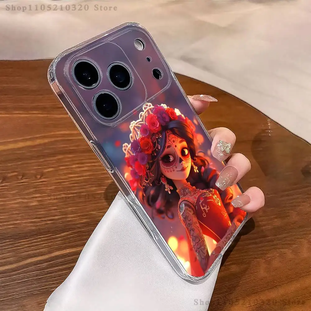 Skull Girl Catrina Mexican Phone Case For iPhone 17,16,11,15,13,14,12,Air,Mini,Plus,Pro,Max,Plus,E Clear Soft Shell