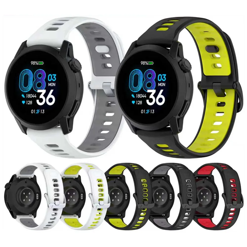 Correa universal de silicona de 22mm adecuada para Honor watch 5 Pro Ultra / watch GS4 GS3 GS3i para Redmi Watch5 Active Lite Doble color