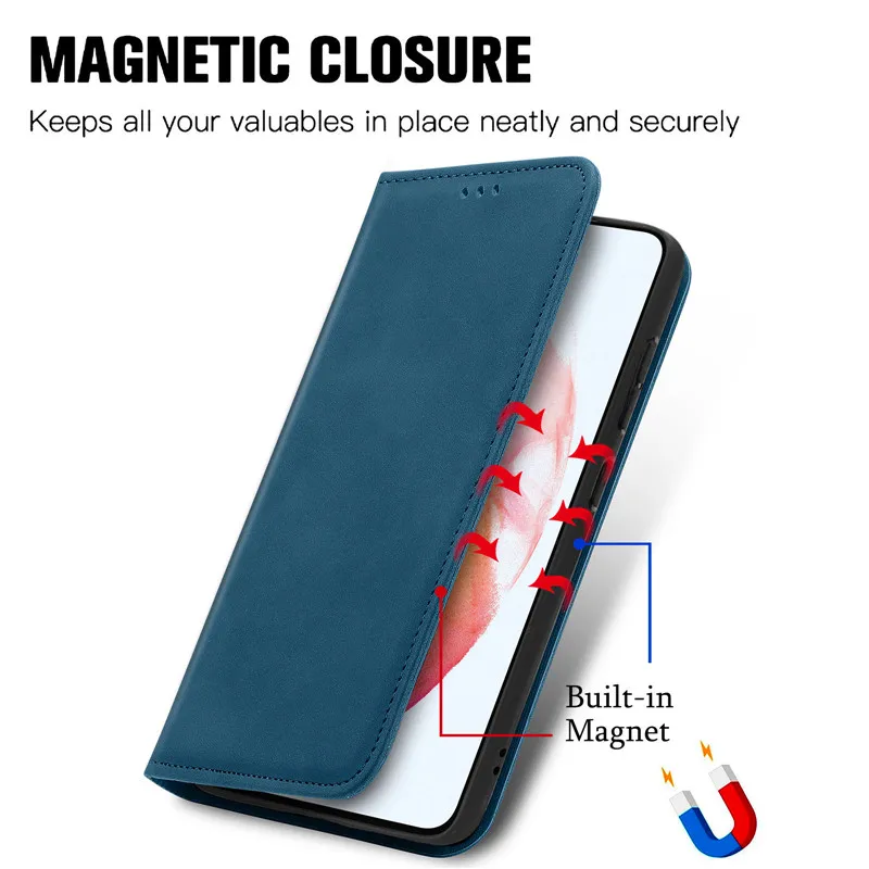 High Quality Magnetic Flip Case For Samsung Galaxy S21 S20 S8 S9 S10 S22 Plus Note 9 10 20 Ultra S10e S21 S20 FE S10 Lite Cover