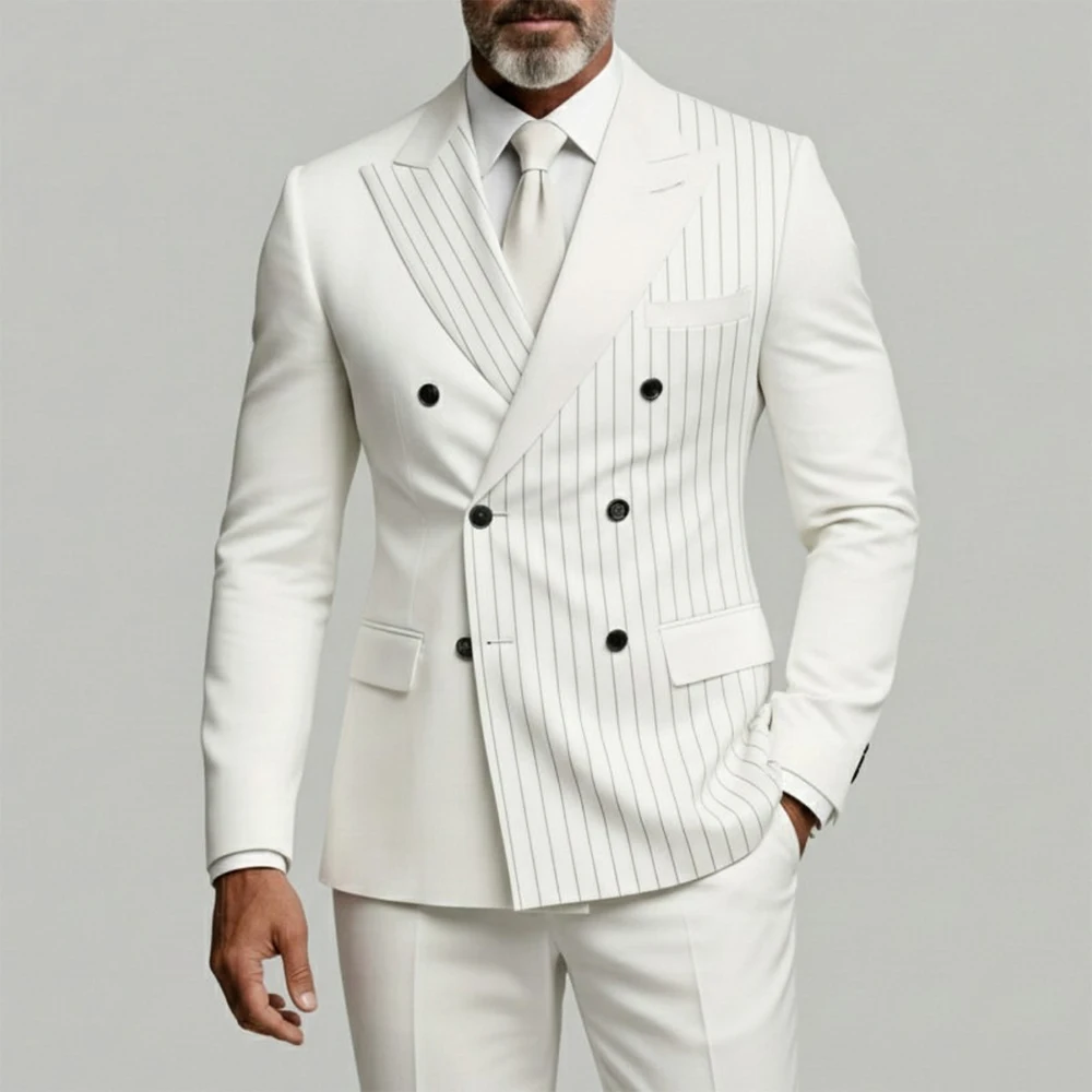 

Double Breasted Men's Suits Luxury Wedding Business Male Clothing High Quality Wedding 2 Piece Jacket Pants Outfits 2026