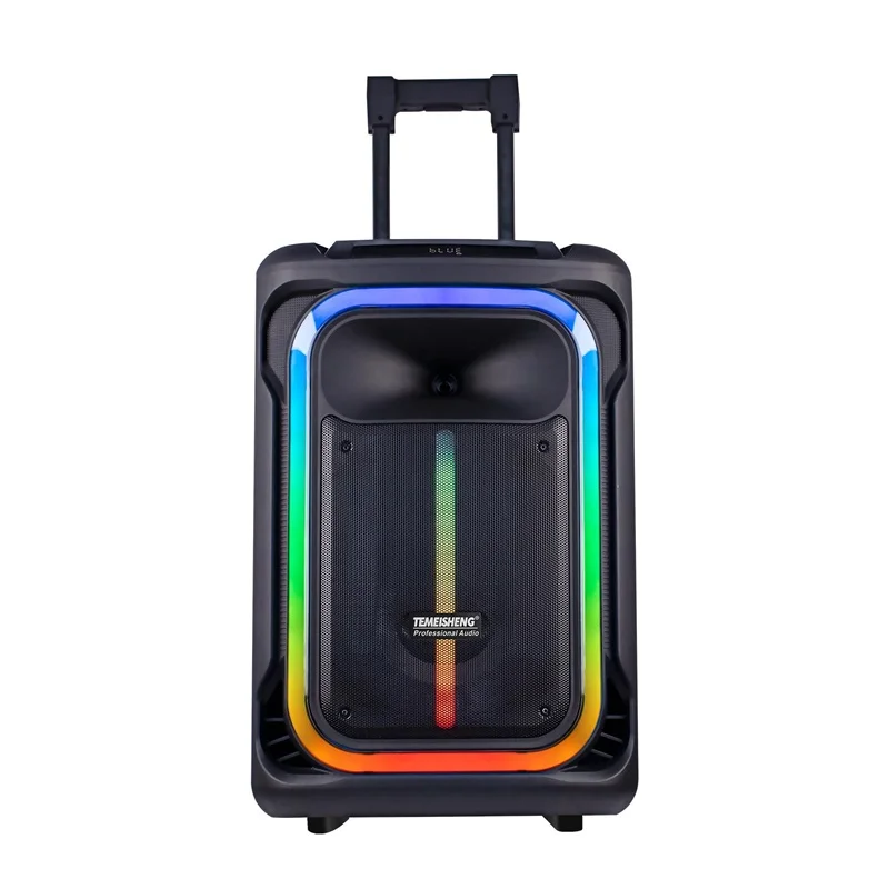 B 15 Inch Subwoofer Professional Smart Bluetooth Audio Sound Music System Bt Active Party Box Trolley Speakers with LED Light