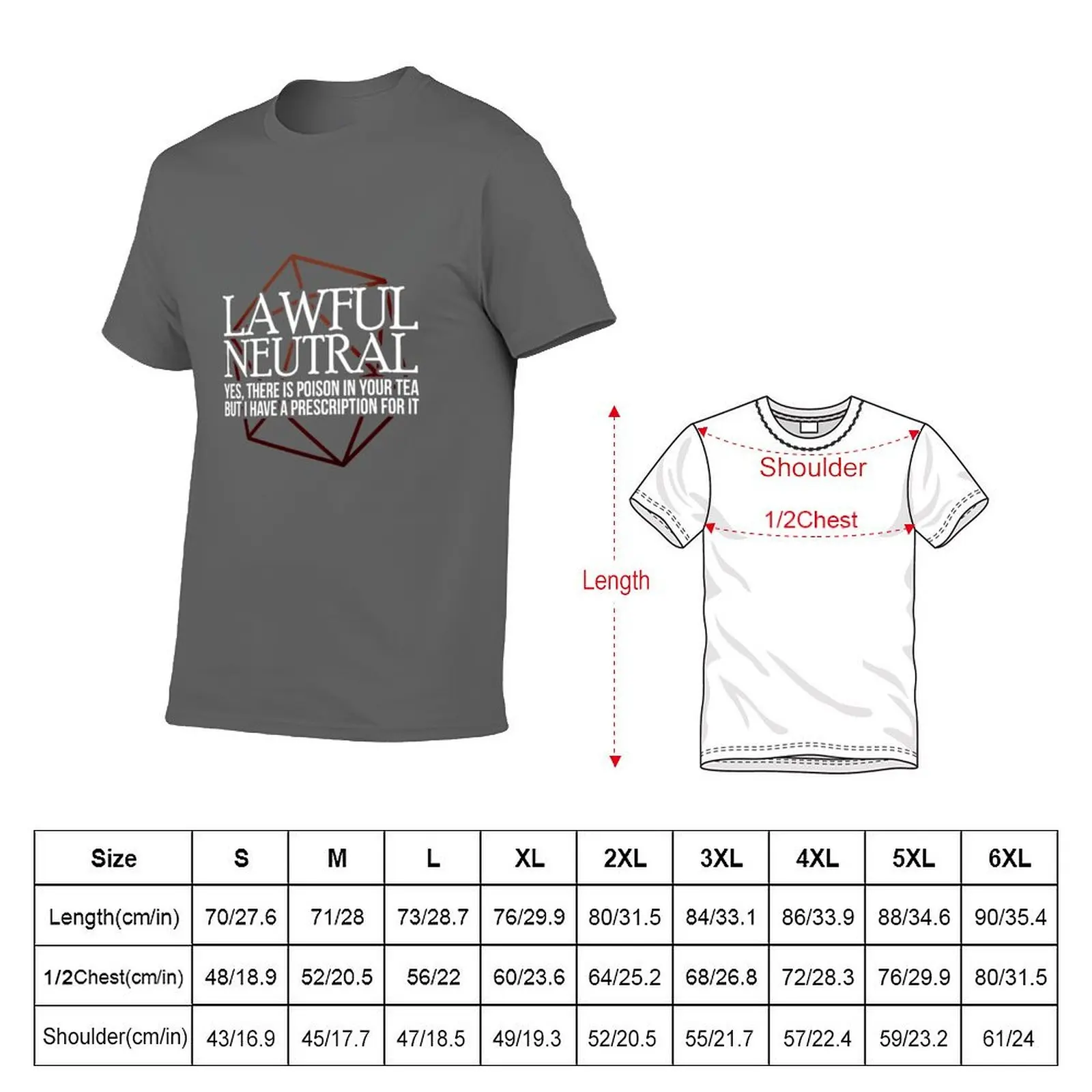 Lawful Alignment Character Neutral T-Shirt Plus Size Outdoor Casual Top
