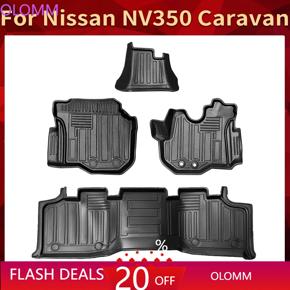 Всепогодные автомобильные коврики без запаха, водонепроницаемые, для Nissan NV350 Caravan E26 2013-2021, праворульные (RHD)