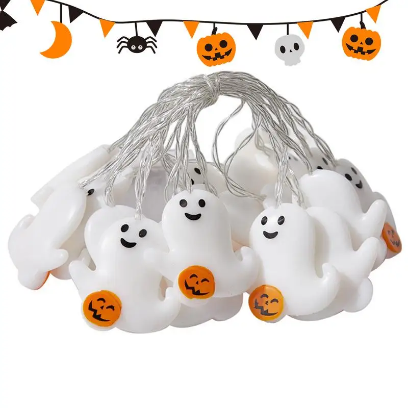 

Ghost Pumpkin Lights 6.6 Feet Battery Powered LED String Light with 10 Bulbs Multifunctional Ambient Lights Decorative Colorful