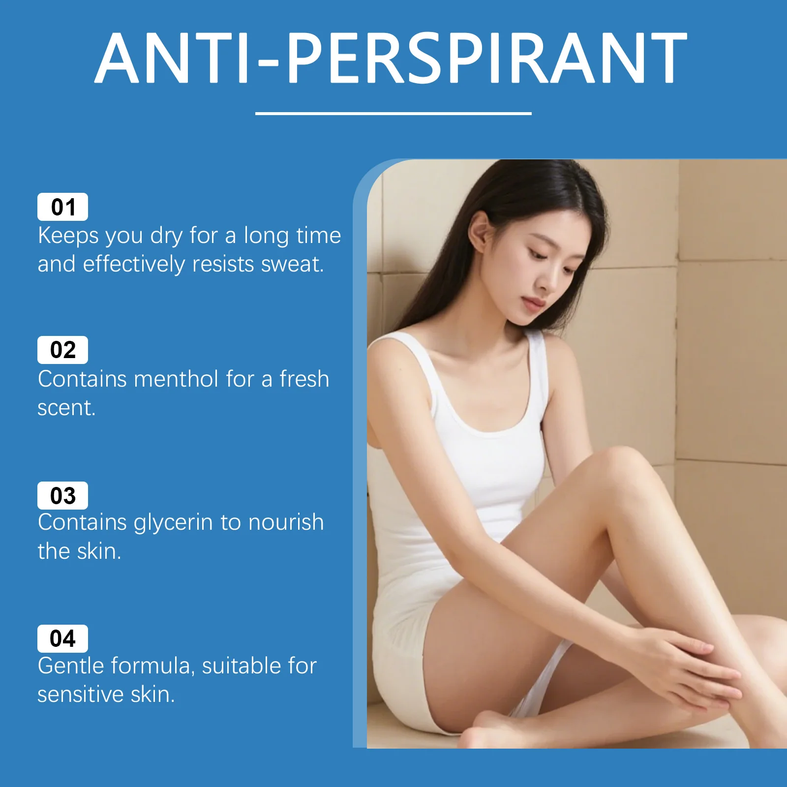 Jaysuing Sanftes Deodorant-Körperspray mit erfrischender Hautpflege und mintigem, frischem Duft, nicht klebend, schnell trocknend, 120 ml