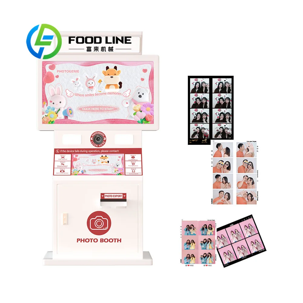 Customize Customized Dual-screen Photo Booth Machine Self Service Photo Booth Instant Photobooth With Printer And Camera