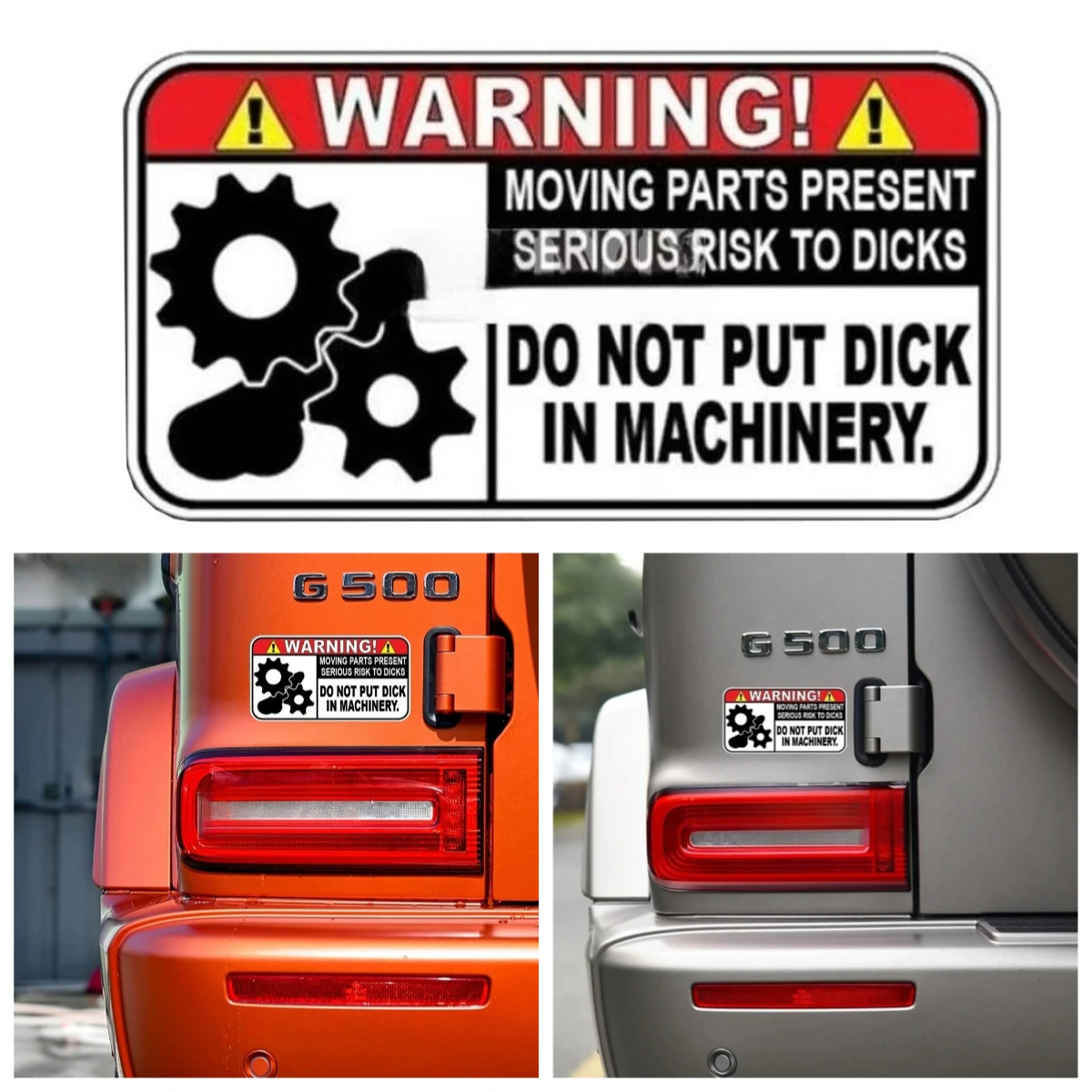

Car Styling Creative Funny Warning Do Not Put Dick In Machinery Cartoon PVC Decal Waterproof Car Body Sticker Pattern Vinyl