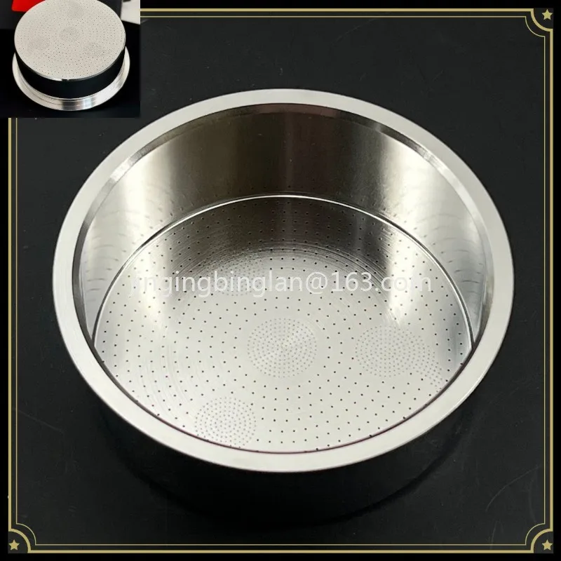 Factory direct sales coffee machine powder bowl straight body write wheel eye CNC stainless steel powder bowl