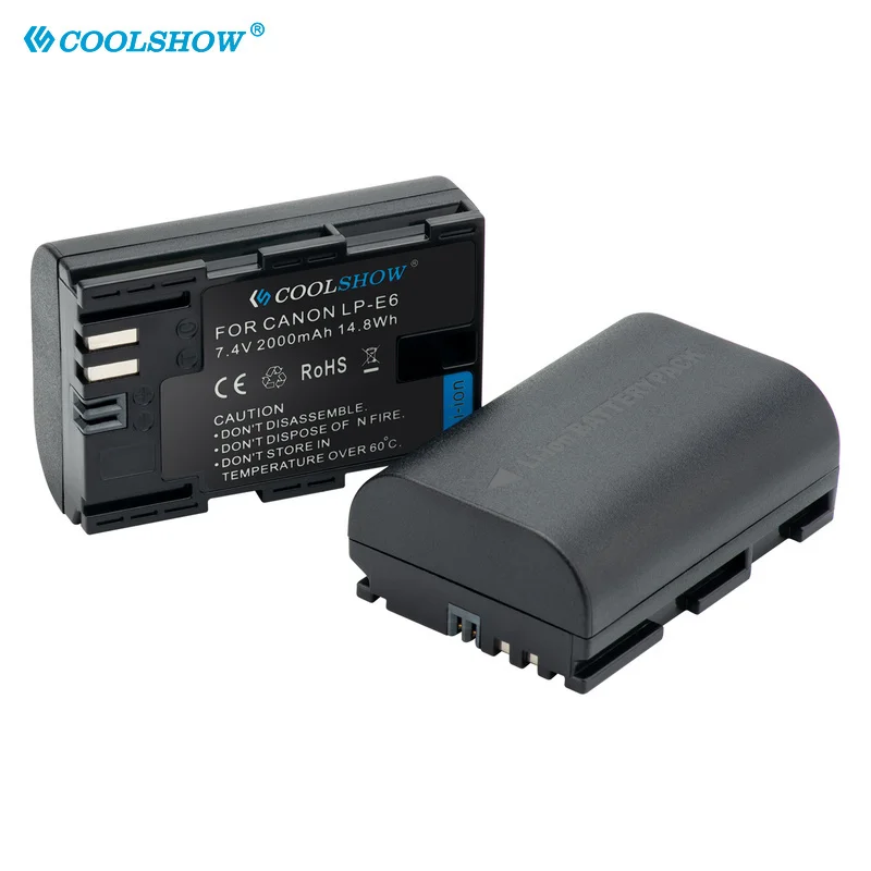 Cargador de batería LP-E6 LP E6, para Canon EOS 6D, 7D, 80D, 70D, 60D, 5D, MarkII III, IV, EF-S, 18-200IS, Kit 5D Mark III, 2000mah