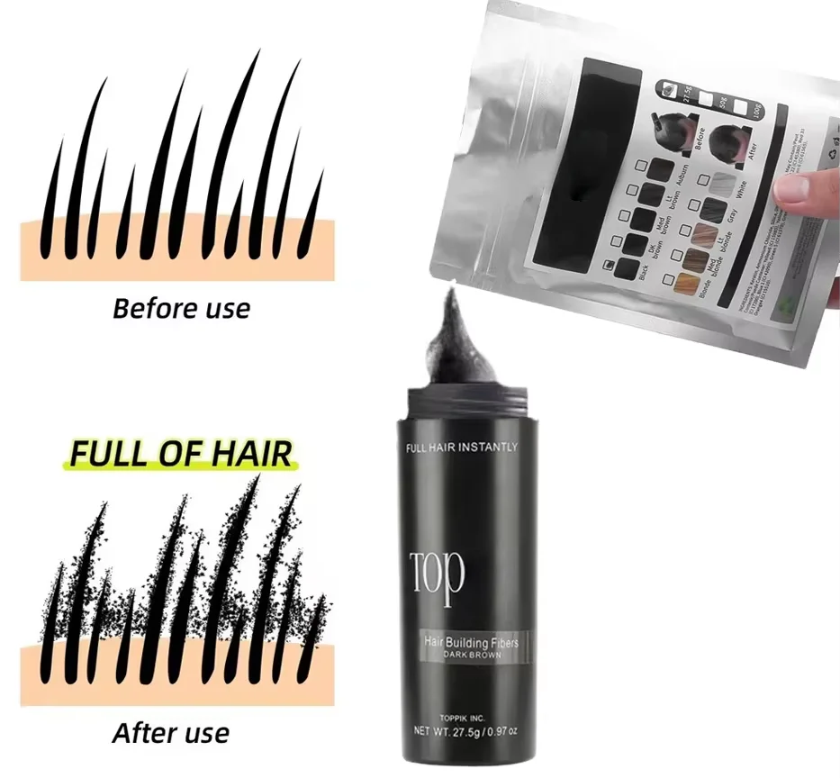 

TOPPIK 50 g ,Hair Fibers Graw Keratin, grams of filled thin or sparse hair, instant dense, plump hair, men and women