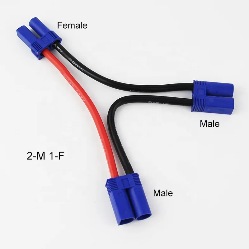 10 個 EC5 シリーズ 12AWG 100 ミリメートルシリアルワイヤーコネクタオス - メスプラスチック RC ドローンや飛行機用リポバッテリー充電器