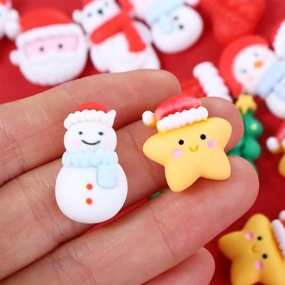 Santa Claus สําหรับ DIY Hairpin ทํากระจกการ์ตูน Home Embellishments DIY Art วัสดุปีใหม่เครื่องประดับคริสต์มาสแพทช์