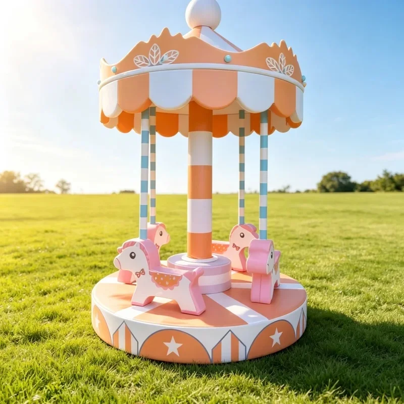 Sweet Princess Indoor Outdoor Playground Equipment Kids Sensory Rotate Merry Go Round Soft Play Carousel for Parties Mall School