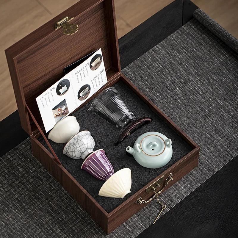 Forbidden City merchandise five famous kilns tea set teacup set for teachers and elders gifts company business gifts