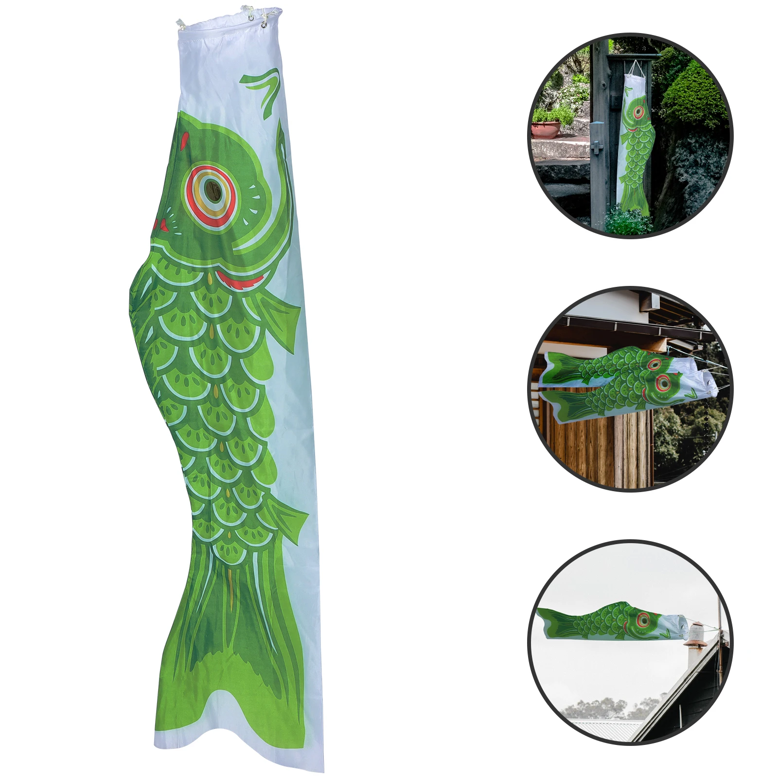 

Durable Lightweight Japanese Carp Outdoor Windsock Flag Nylon Koinobori Wind Direction Flags Patio Hanging Yard Decor Fish