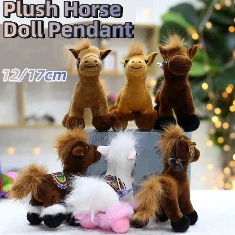 

Unique Cute Stuffed Animal Horse Soft 12/17cm Zodiac Horse Pendant Simulation Pony Kawaii Horse Toys Children Gift