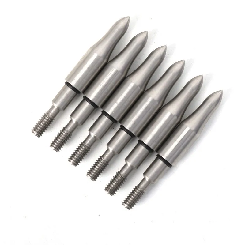 Archery Broadheads Field Points Practice Arrowhead Tips, Sharp Head Round Head, 6PCs, 100 Grain, 125 Grain, 8-32