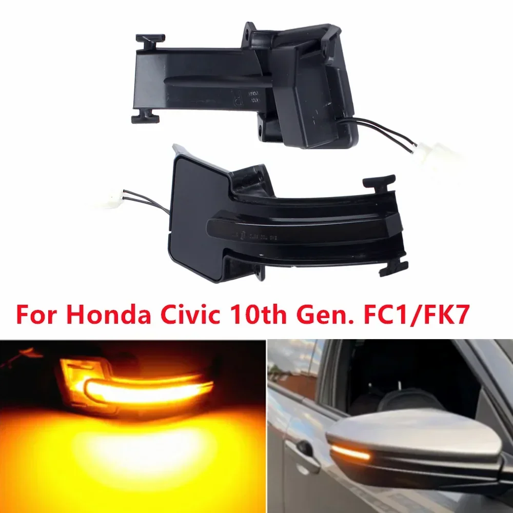 

2 шт. светодиодный боковой повторитель, боковой габаритный указатель поворота для Honda Civic 10-го поколения FC1/FK7 2016-2020, автомобильные аксессуары
