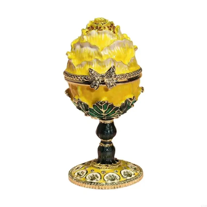 Decorative Alloy Easter Eggs Container With Sturdy Construction For Jewelry Display And Home Decoration