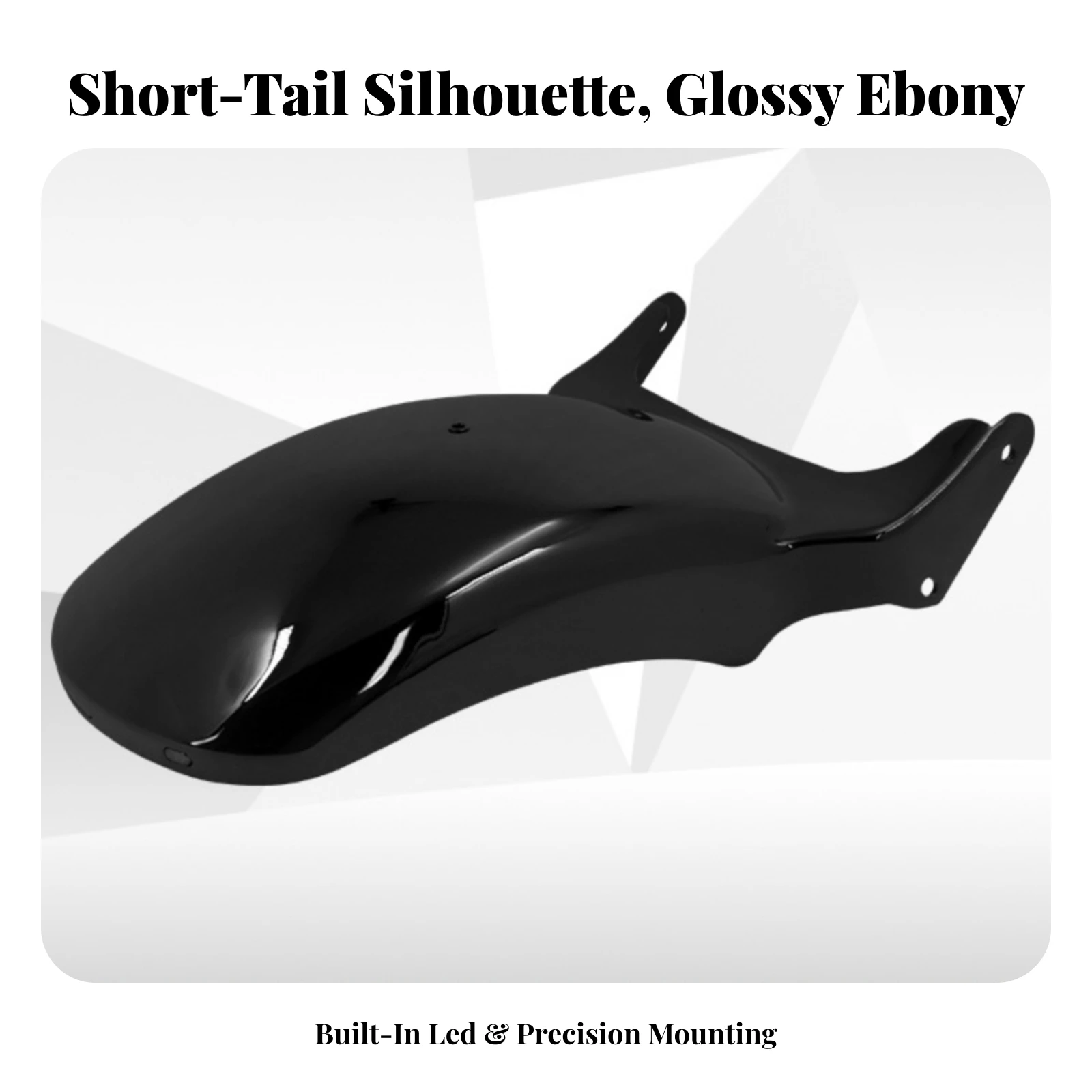 Motorcycle Rear Mudguard with Mudguard Film Splash Resistant Black Metal Rear Mudguard with Integrated LED Light Safety