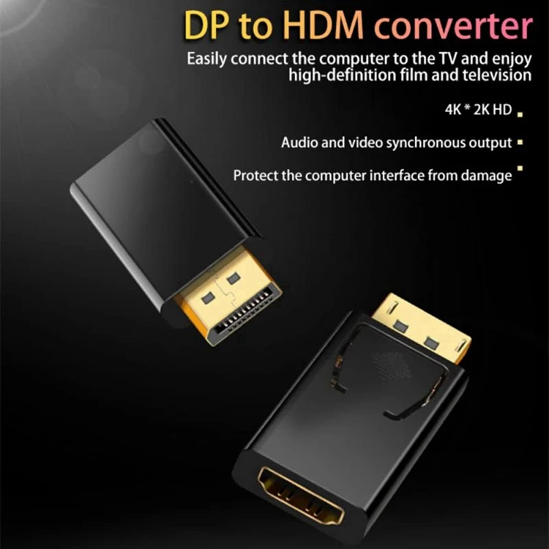 DP To -Compatible Adapter 3-Pack Displayport To -Compatible Converter Gold Plated For PC, Monitor, HDTV