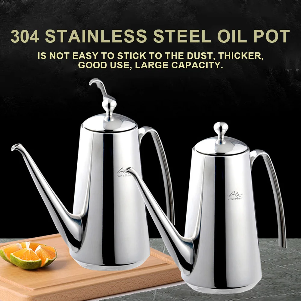 

SUS304 Stainless Steel Oil Dispenser Bottle Leakproof Cruet with Spout Easy Precision Pouring of Olive Oil Vinegar and Grease