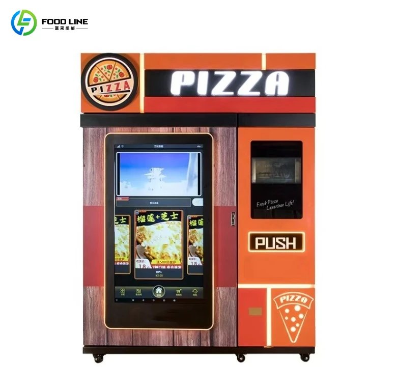 Hot Sale Pizza Vending Machine with Heating System Touch Screen Commercial Use Multiple Payment Systems
