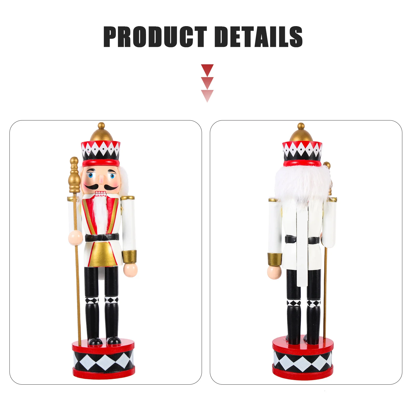 

Wooden Nutcracker Figure Christmas Decor Desktop Holiday Ornament Xmas Party Supplies Traditional Soldier Indoor Shelf Display