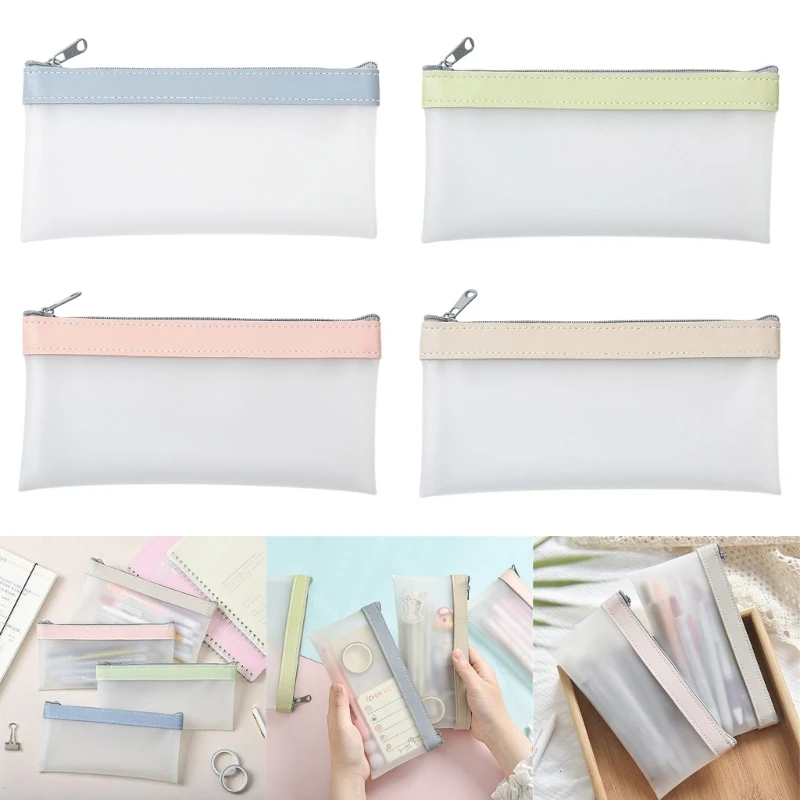 Zipper Clear Pen Case Pencil Bag Pencil Holder for School Office Home