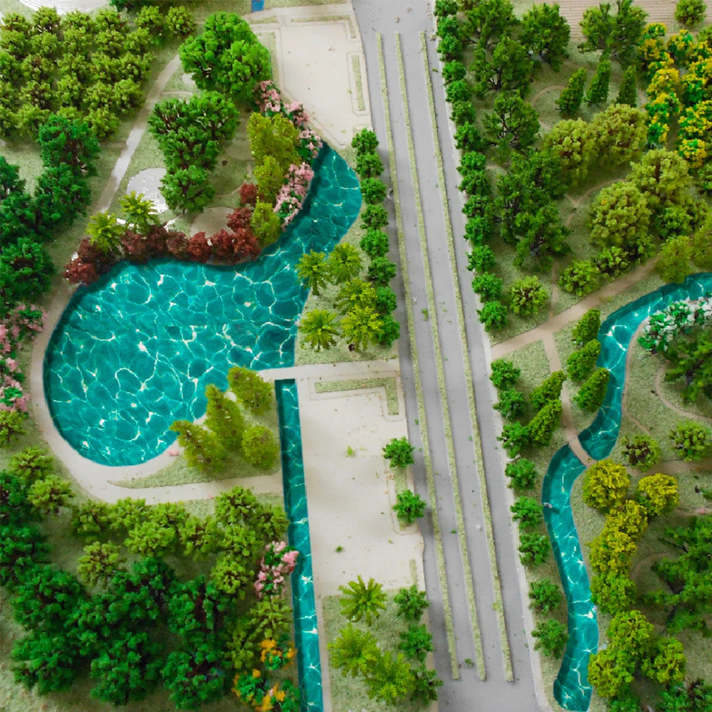 ชุดทำแม่น้ำจำลอง DIY 5 ชิ้น สำหรับตกแต่งฉากจำลองแม่น้ำ ลักษณะการไหลของน้ำ โค้งงอได้ ใช้ตกแต่งฉากทะเลสาบ