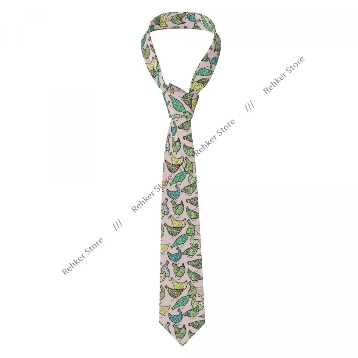 Corbata con estampado de pollos rosas, accesorios de ropa