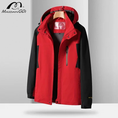 

MAIDANGDI Men's Windproof and Waterproof Outdoor Plus Size Trench Coat Autumn Thin Jacket Single-layer Hiking Suit Men's