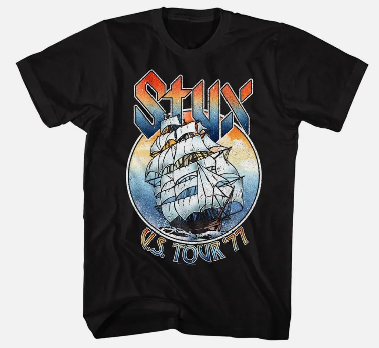 

Styx 1977 Tour Band t shirt, cute, July independence day shirt