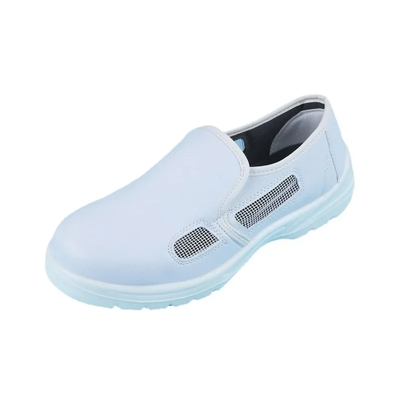 

DurableLow-top Labor Insurance Shoes, White Side-open Four-net Workshop, Breathable, Anti-smashing And Anti-static Safety Shoes