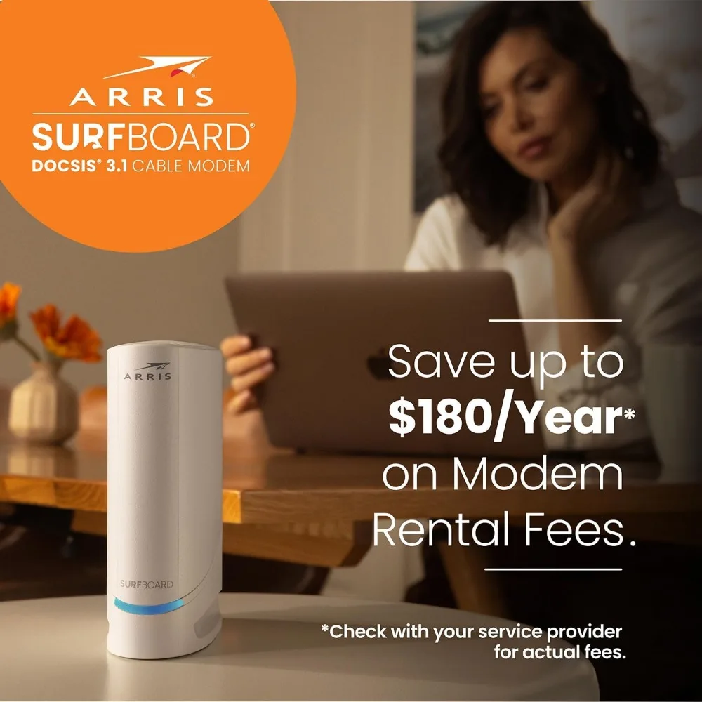 Surfboard S34 DOCSIS 3.1 Multi-Gigabit Cable Modem | Approved for Comcast Xfinity, Cox, Spectrum & More