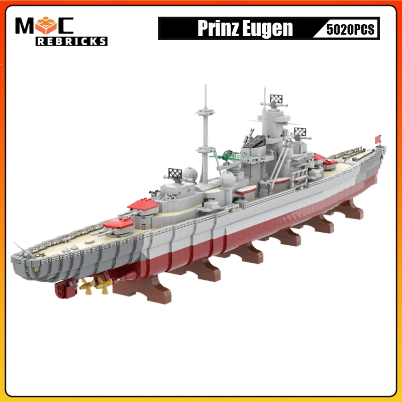 Military Warship Series High Difficulty Battleship MOC-119082 Building Block DIY Model Bricks Toys Collection Expert Xmas Gifts