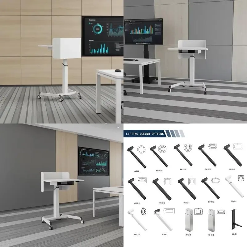 Modern Luxury Single Leg Electric Design Metal Height Adjustable Office Ergonomics Sitting Podium Frame